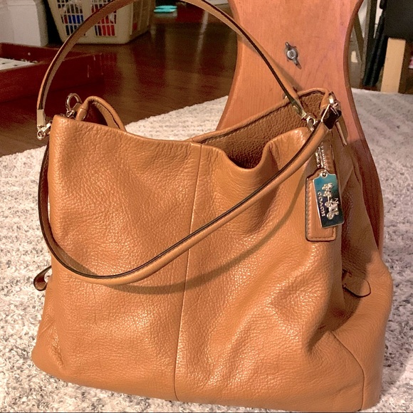 SOLD - COACH camel / tan colored satchel - Picture 2 of 12